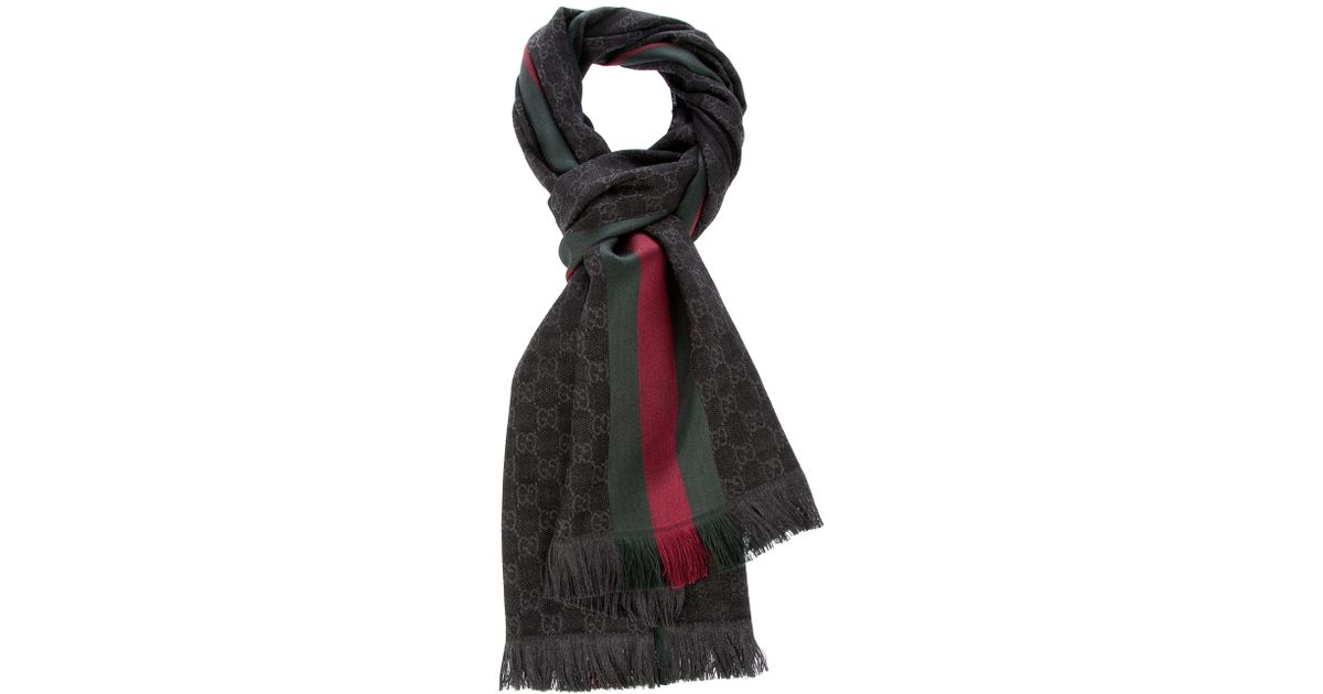 Gucci Print Scarf in Black for Men Lyst
