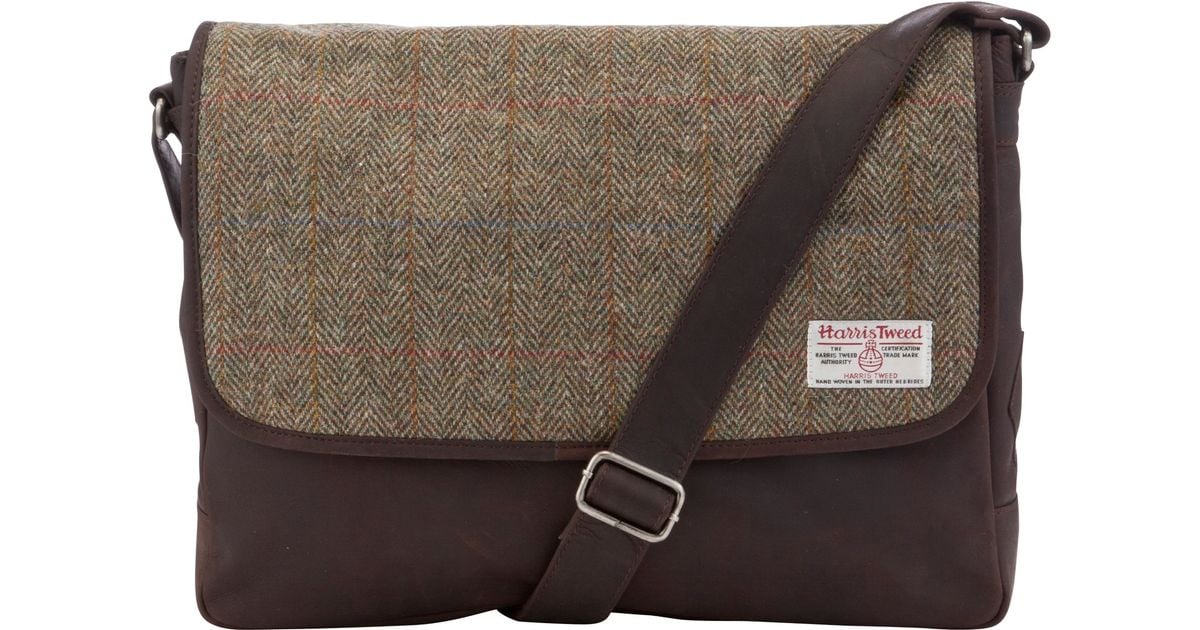 harris tweed messenger bag mens