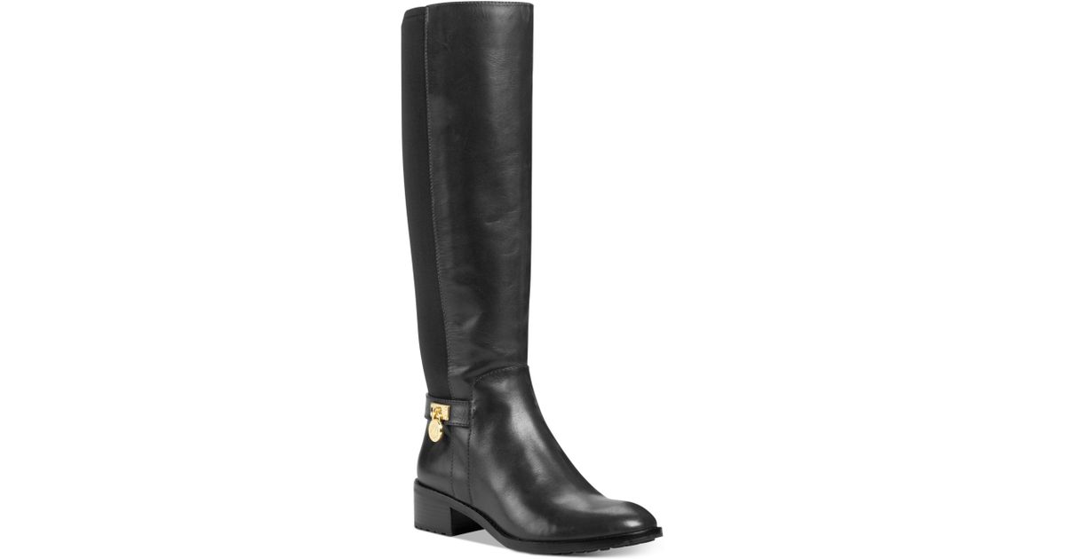 Michael Kors Hamilton Stretch Boots in Black | Lyst