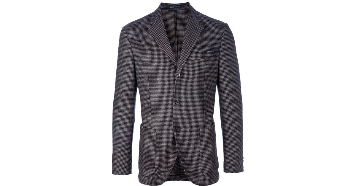 Polo Ralph Lauren Houndstooth Blazer in Brown (Gray) for Men - Lyst