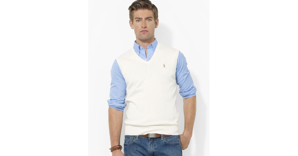 white polo sweater vest