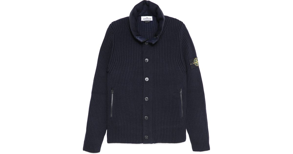 stone island cardigan navy