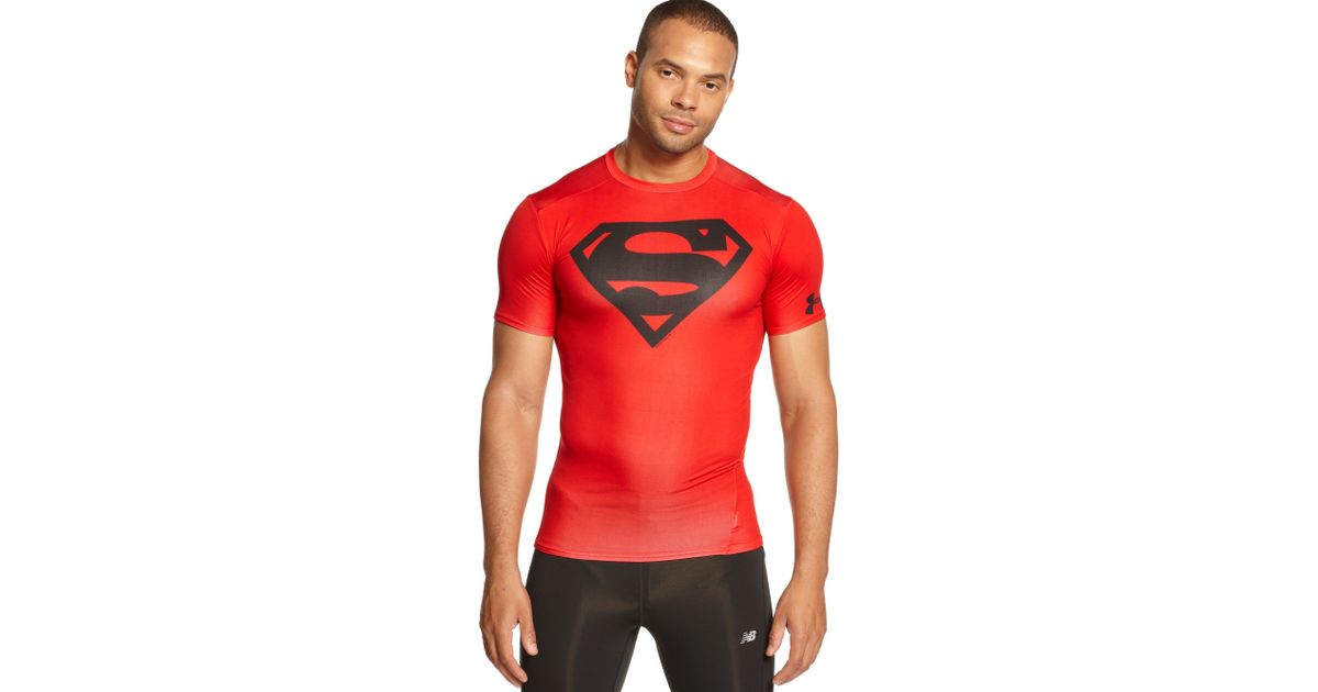Under Armour Alter Ego Superman Compression in Red for Men - Lyst