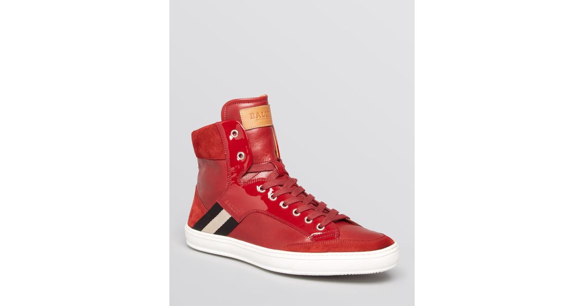 Bally Oldani High Top Sneakers in Red for Men - Lyst