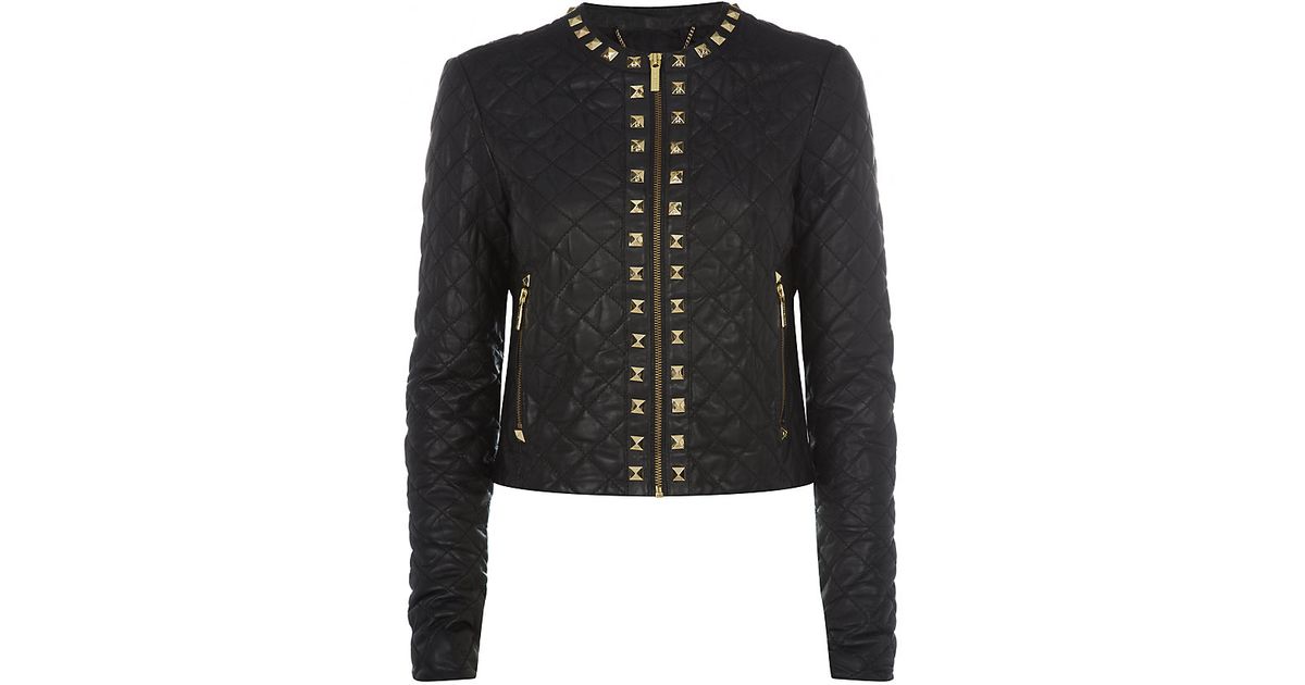 Michael Kors Black Studded Leather Jacket