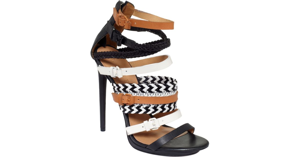 L.A.M.B. Jessie Sandals in Black/ White 