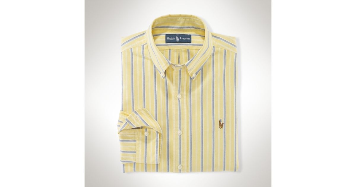 ralph lauren yellow striped shirt