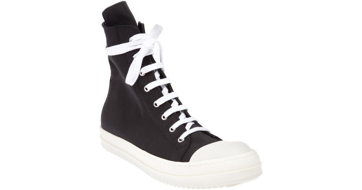 Rick Owens DRKSHDW Monochrome Hi-top Sneaker in Black for Men | Lyst