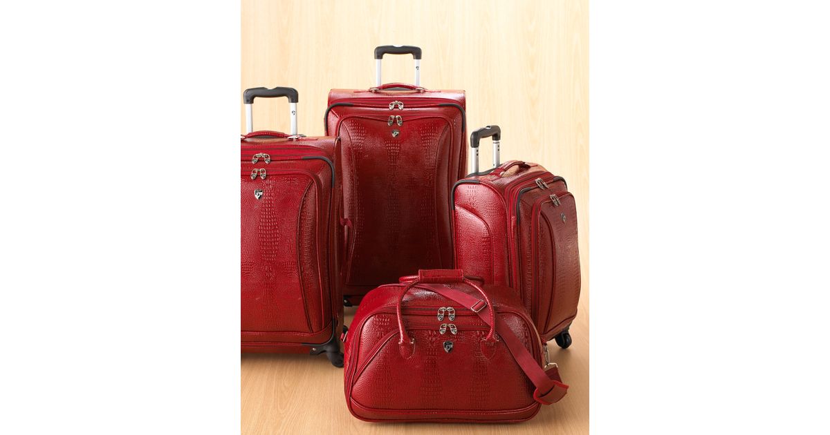 heys red luggage
