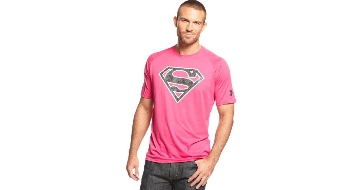 Under Armour Alter Ego Power in Pink Superman Tshirt for Men | Lyst