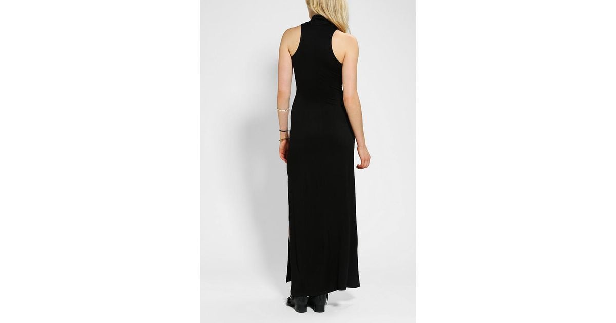 Urban Outfitters Sparkle Fade Sleeveless Turtleneck Maxi Dress in Black