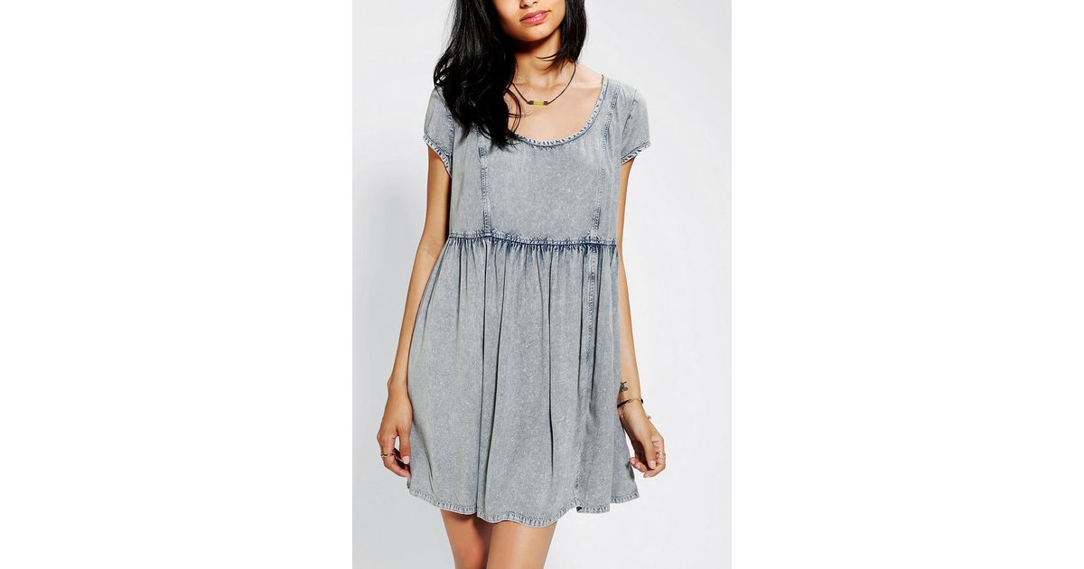 Urban Outfitters Ecote Acid Wash Babydoll Dress in Blue Lyst