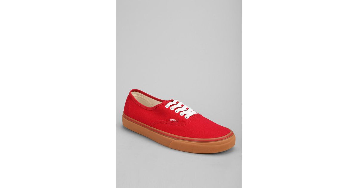 vans authentic red gum sole