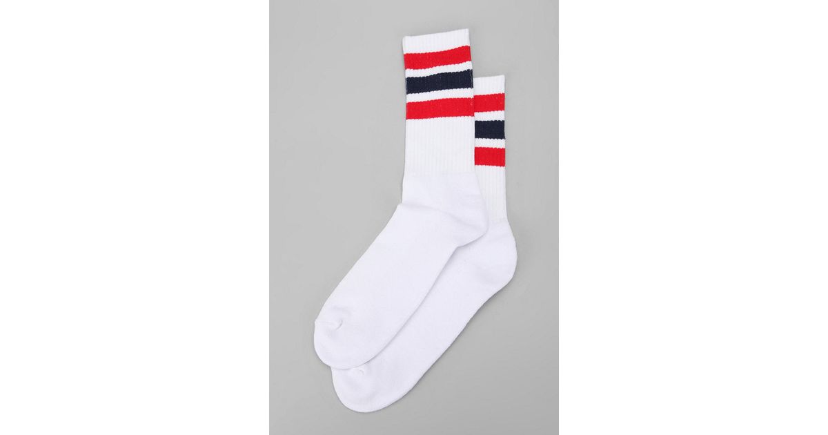 Urban Outfitters Uo Striped Gym Sock in White Lyst