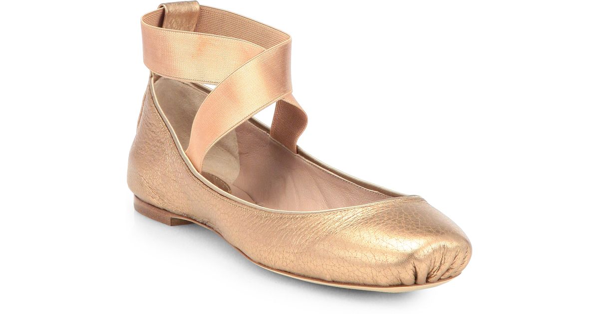 chloe leather ballet flats