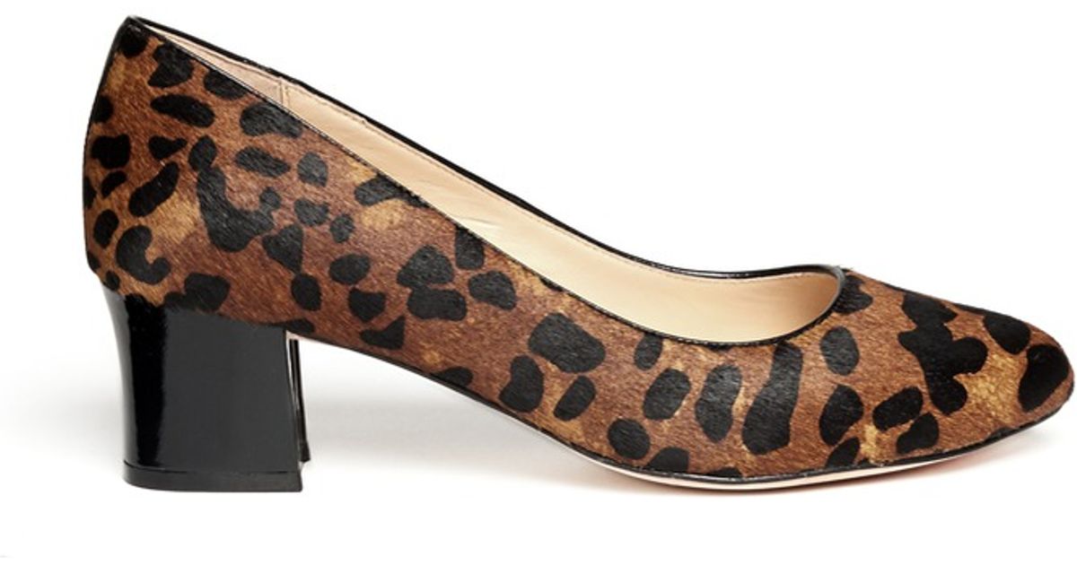 Cole Haan Chelsea Leopard Print Block Heel Pumps | Lyst
