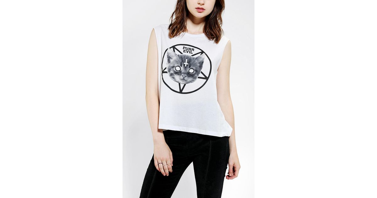 Purr Evil Black Juniors Soft Tank Top
