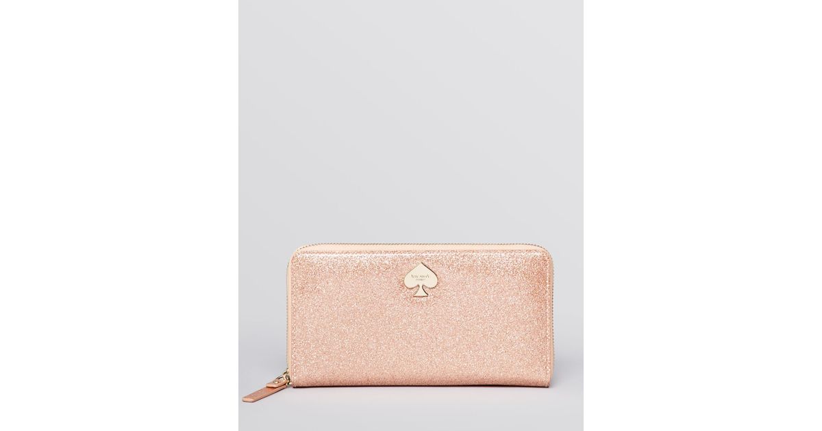 Kate Spade Lacey Glitter Bug Wallet in Pink | Lyst