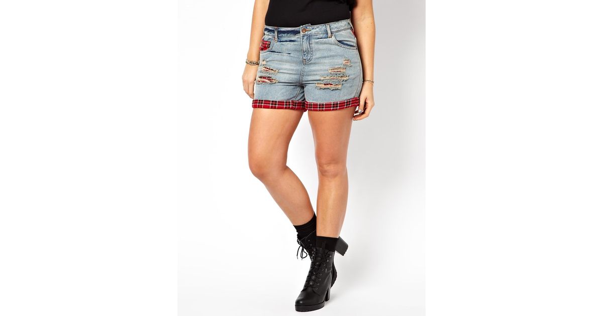 asos curve denim shorts