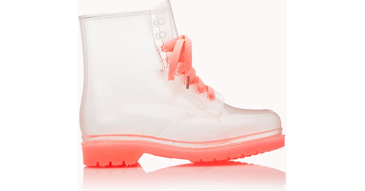 Forever 21 Clear Cut Floral Boots Lyst