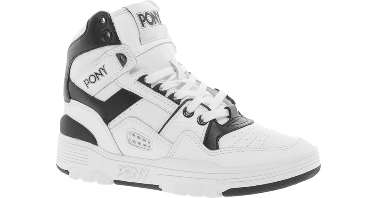 Calvin Klein Pony M100 White High Top Sneakers in Black | Lyst