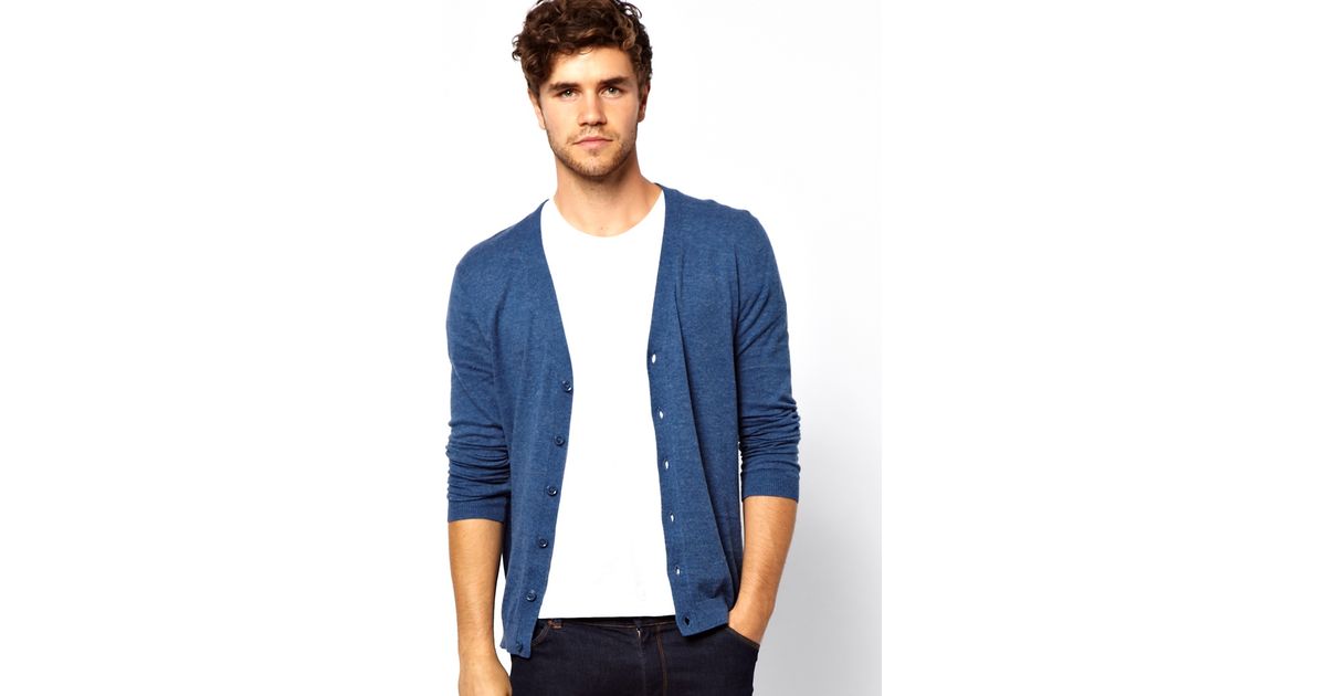 blue cardigan mens