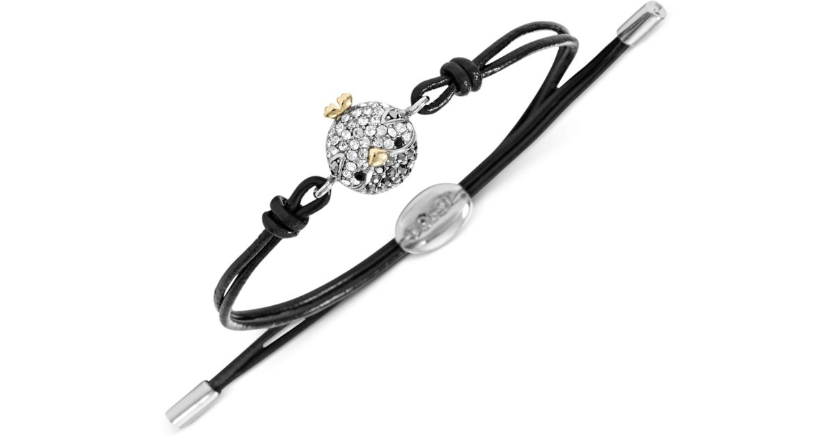Lyst Fossil Silvertone Crystal Penguin Leather Wrist Wrap Bracelet Lyst Fossil Silvertone Crystal Penguin Leather Wrist Wrap Bracelet In Metallic