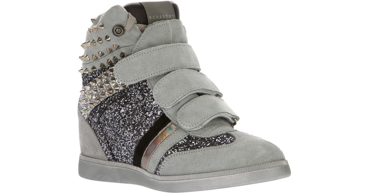 wedge glitter sneakers