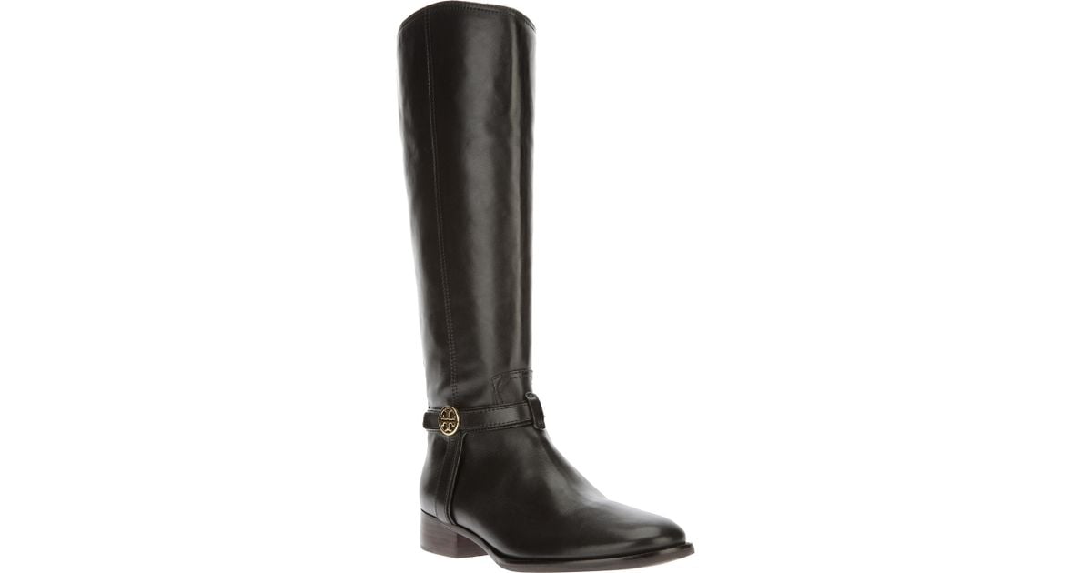 tory burch black riding boot