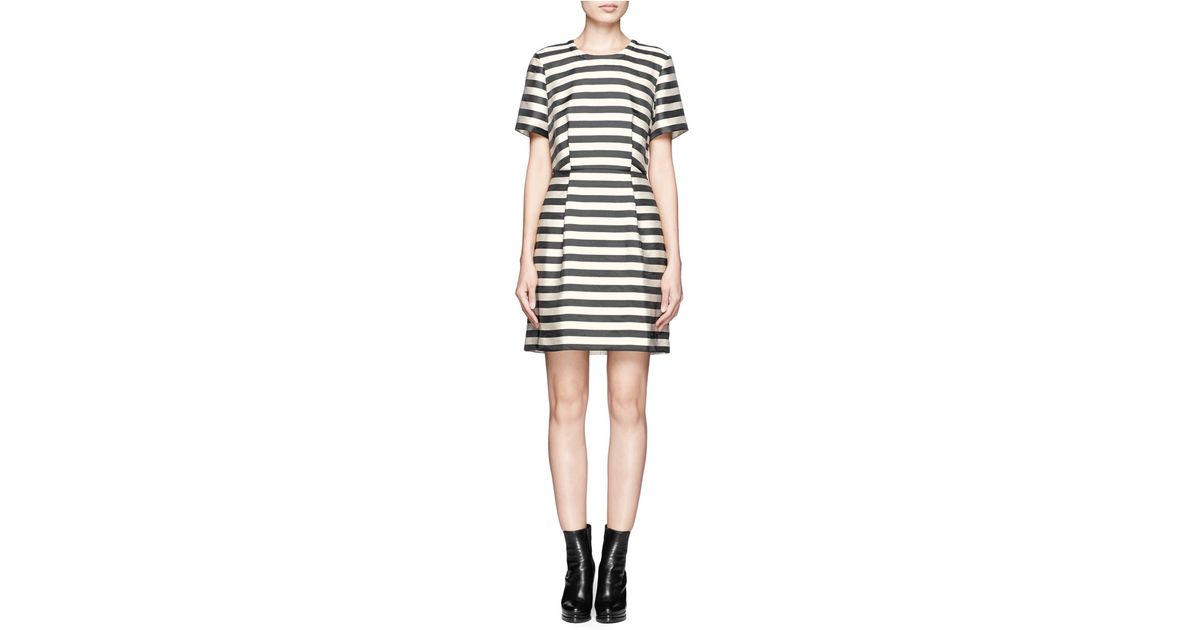 whistles stripe wrap shirt dress