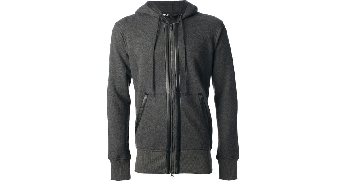 Y-3 Zip Up Hoodie in Grey (Gray) for Men | Lyst