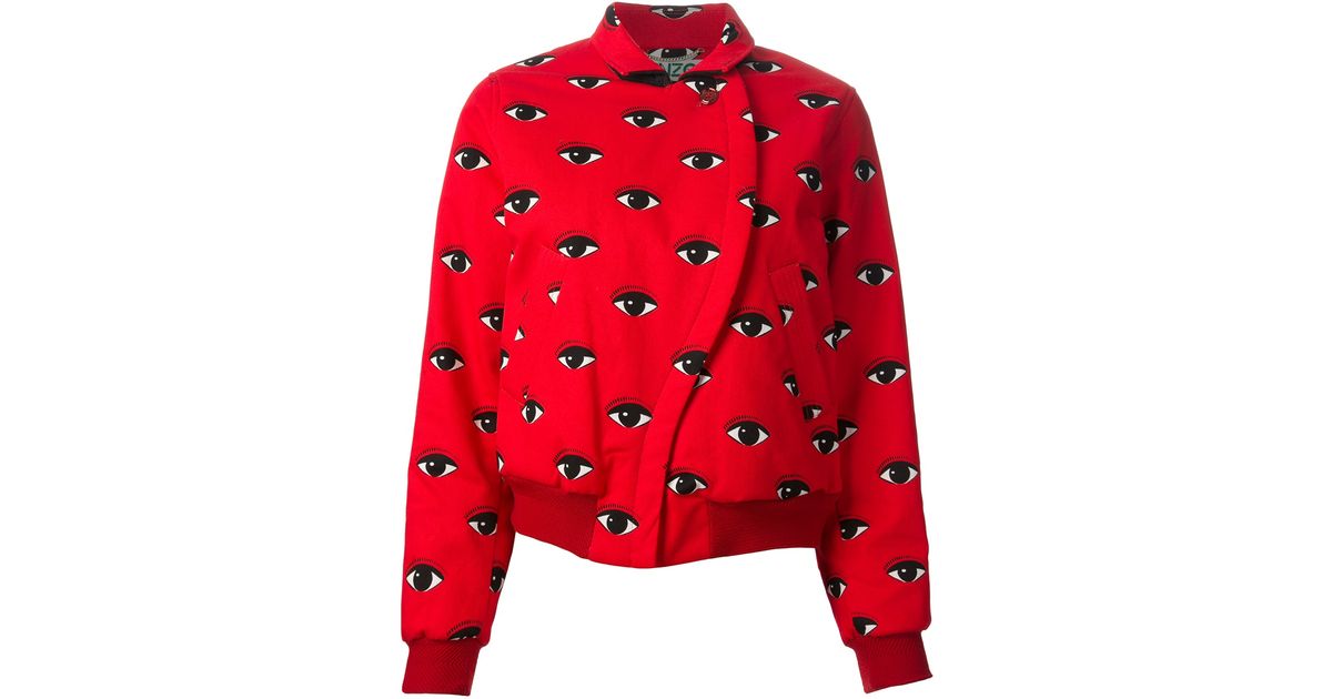 KENZO Eye Print Jacket in Red Lyst