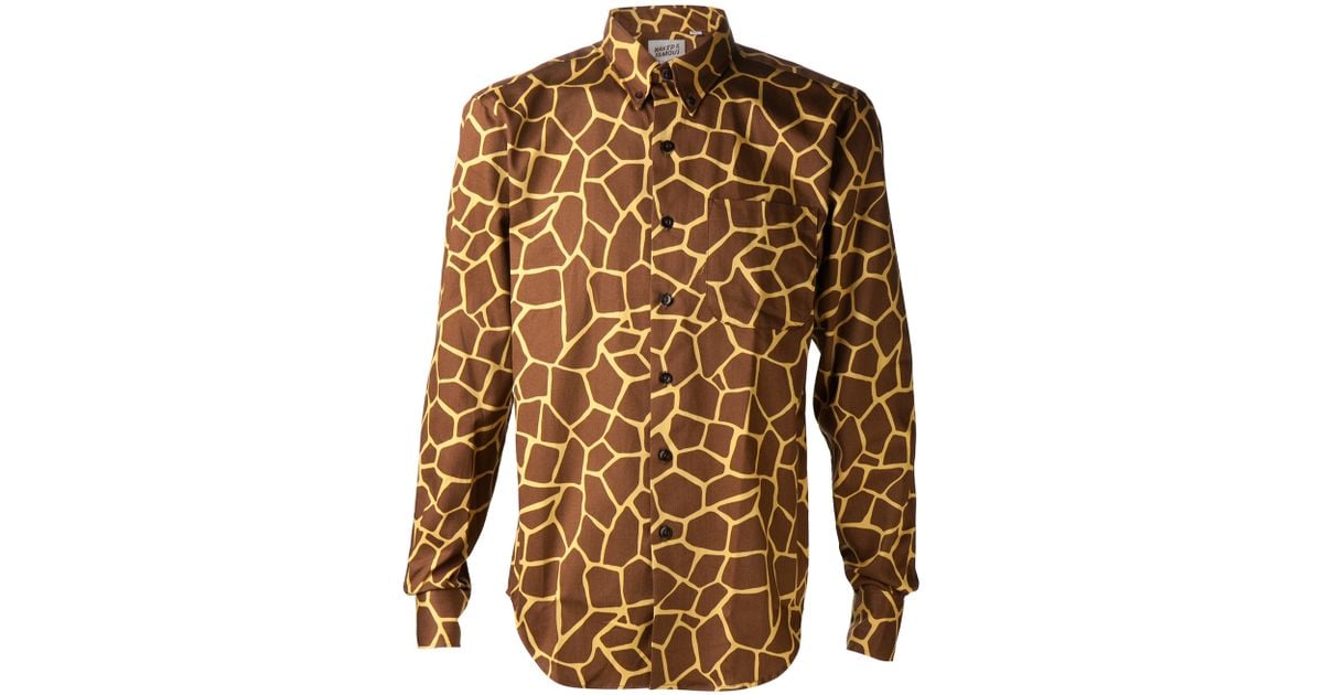 mens giraffe print shirt