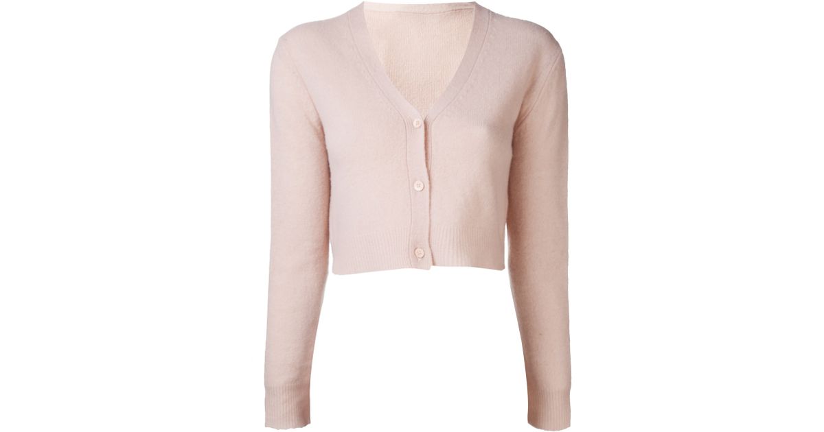 nude cropped cardigan