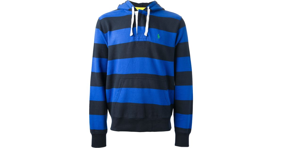 blue striped hoodie