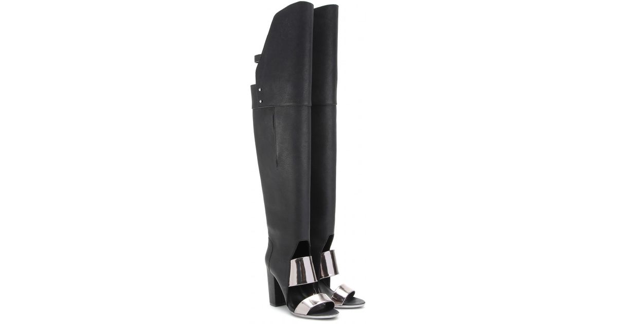 3.1 Phillip Lim Ora Leather Overtheknee Boots in Black - Lyst