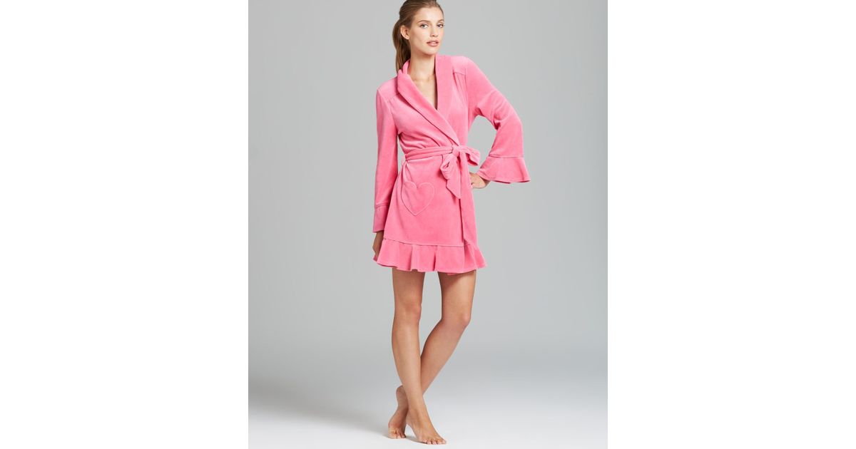 Juicy Couture Velour Robe in Pink | Lyst