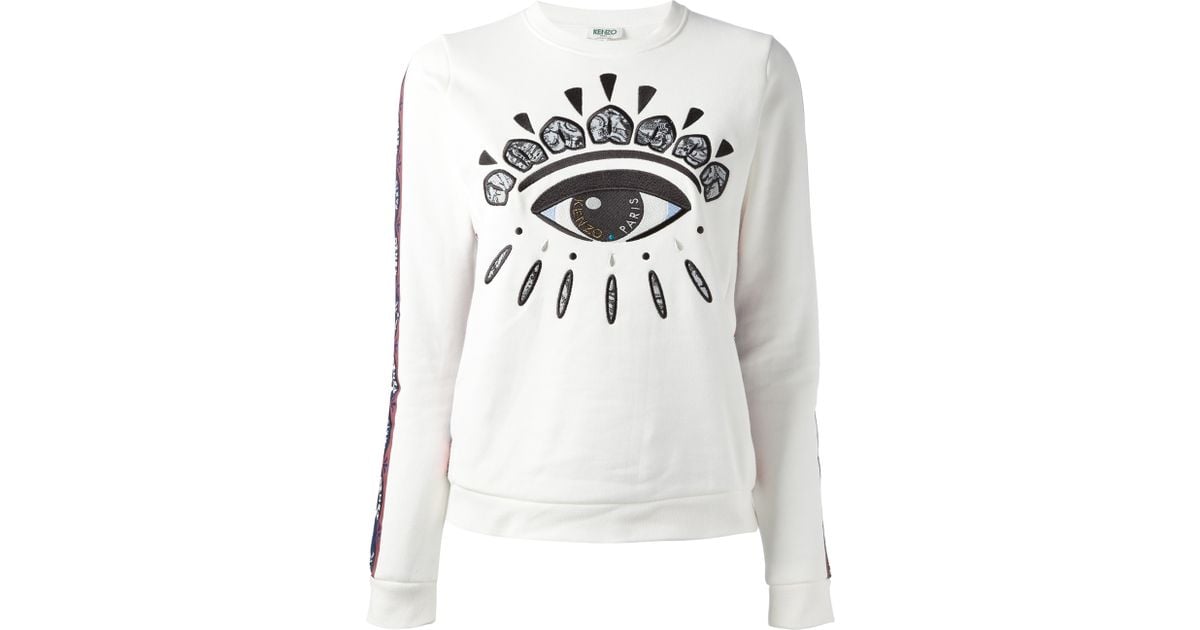KENZO Eye Sweatshirt in White - Lyst