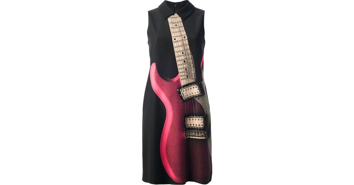 Boutique Moschino Guitar Print Dress in Black Lyst