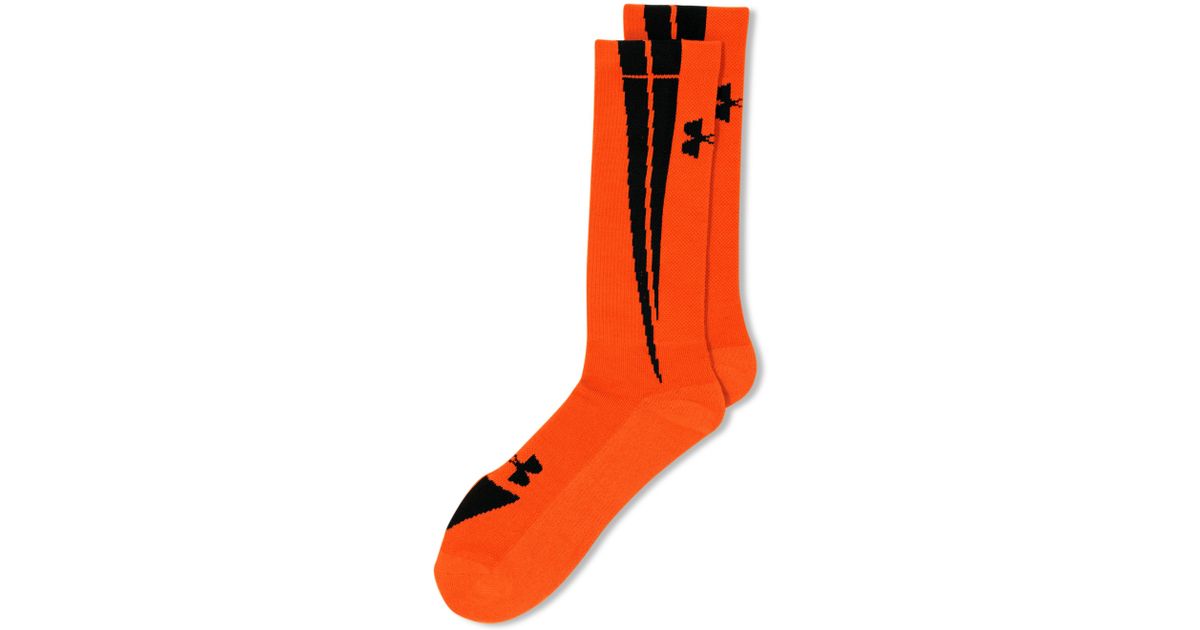 orange and black under armour socks