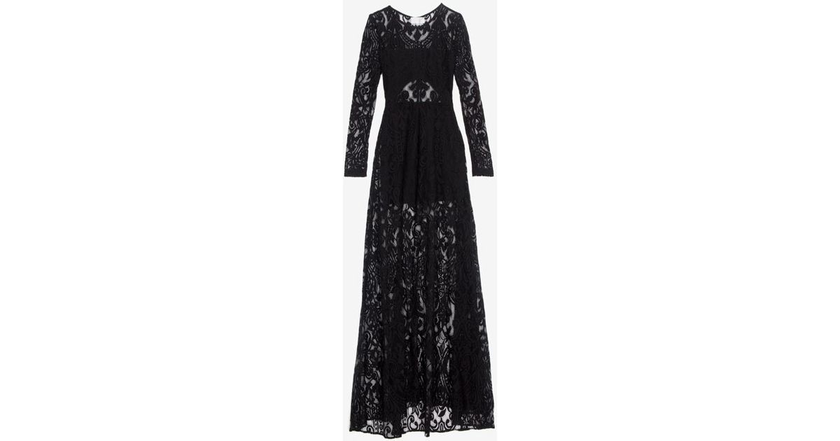 black sheer lace maxi dress