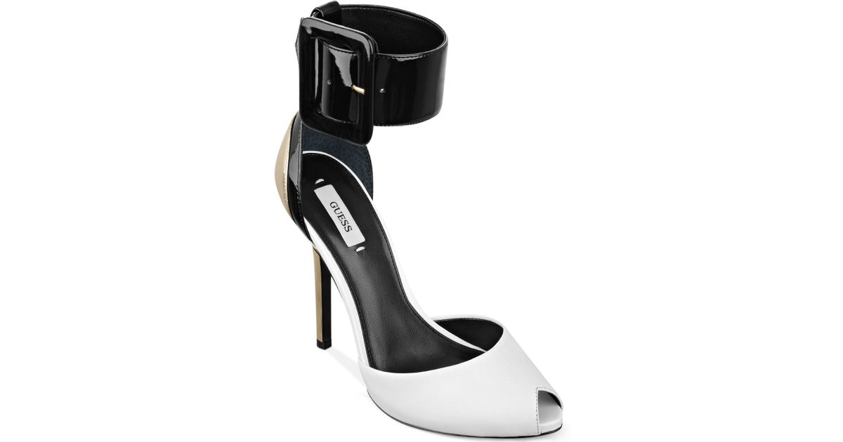 Franco sarto Union Ankle Cuff Wedge Sandals in Metallic | Lyst
