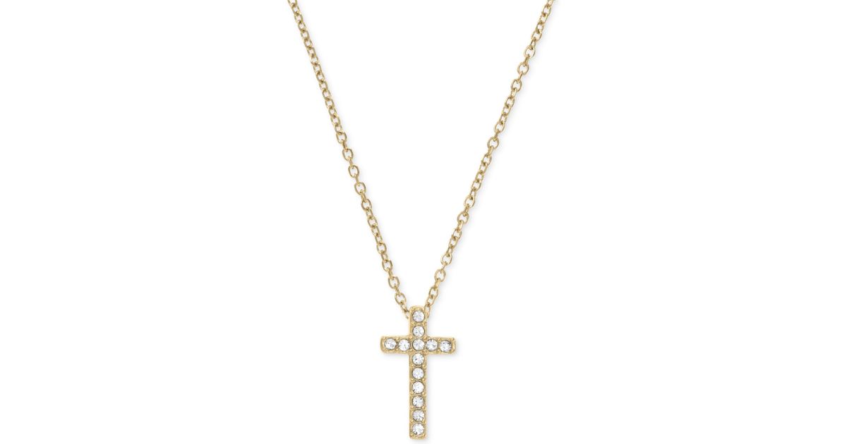 Michael Kors Goldtone Crystal Cross 
