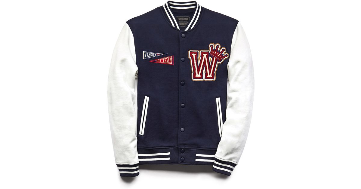 Lyst Forever 21 Halftime Varsity Jacket in Natural for Men
