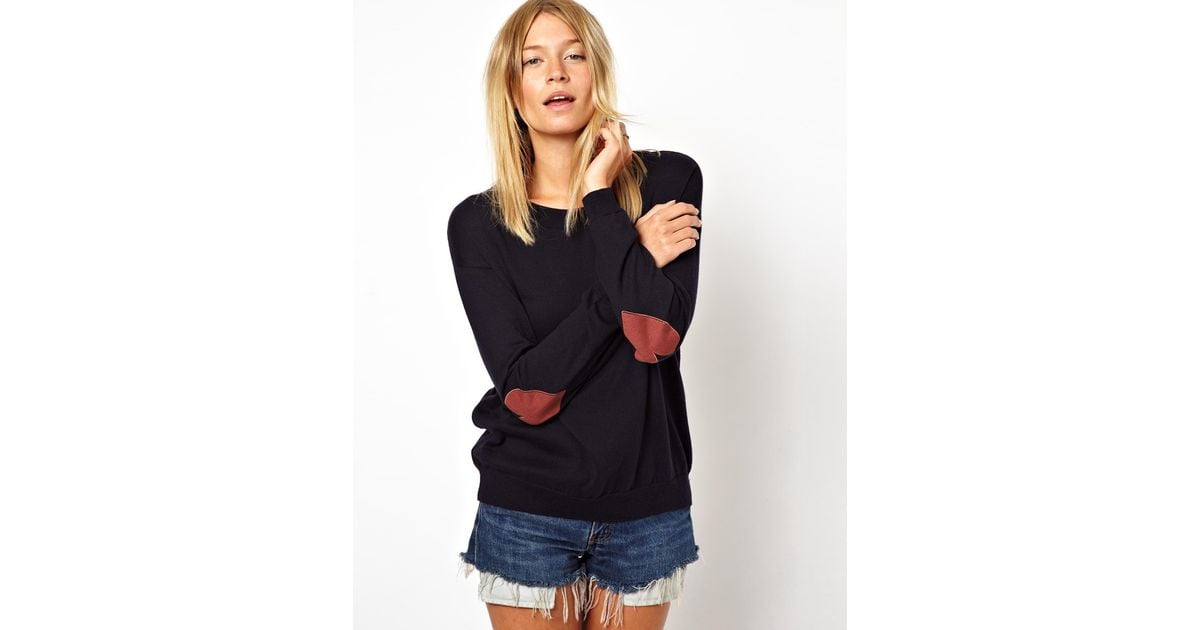 heart elbow patch sweater uk store