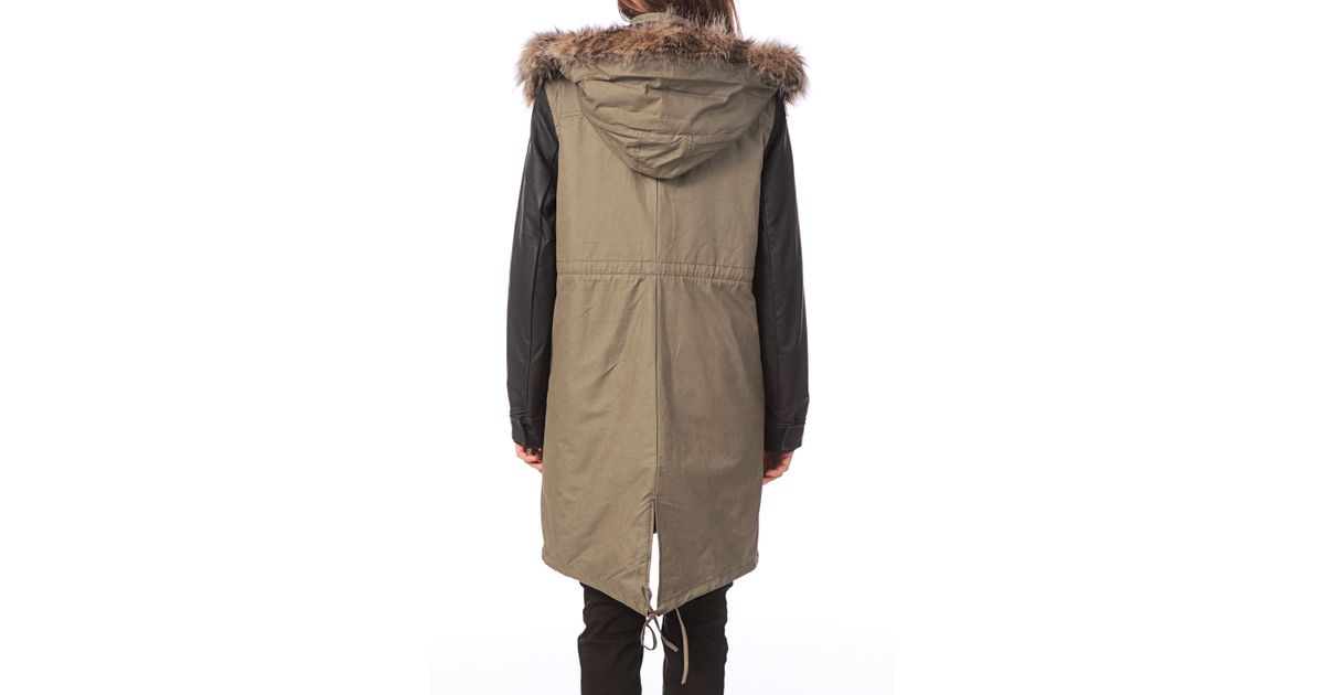 french connection olive green parka