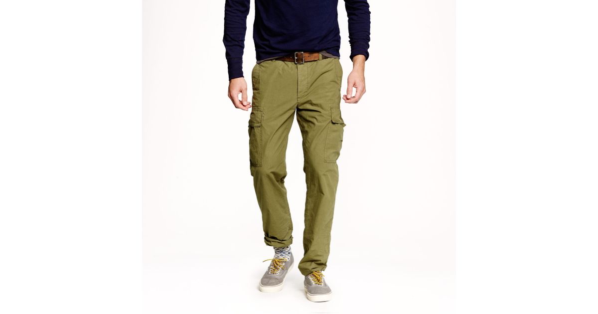 J.Crew Slim Garment Dyed Cargo Pant in Green for Men Lyst
