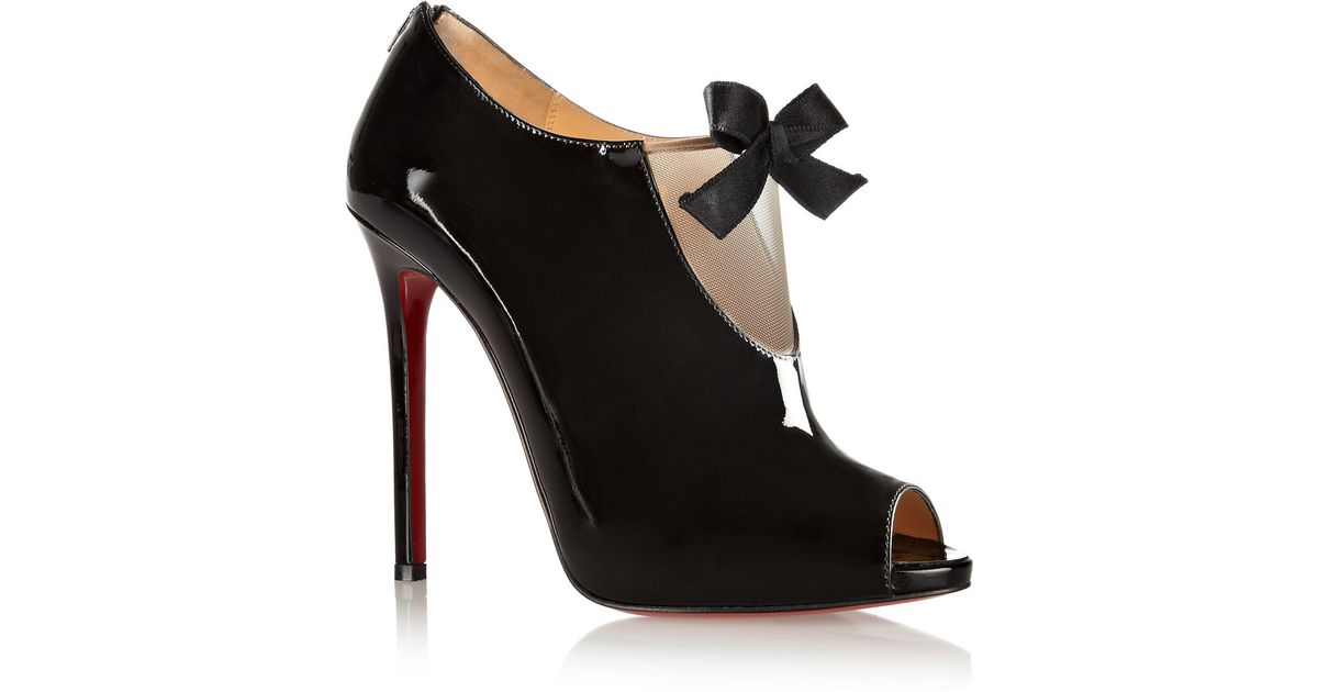Christian Louboutin Estanodo 120 Patentleather Ankle Boots in Black - Lyst