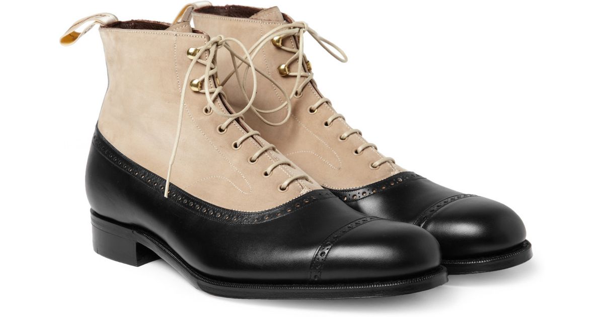 Foot The Coacher Grenson Balmoral Leather Oxford Brogue Boots In Black Natural For Men Lyst Foot The Coacher Grenson Balmoral Leather Oxford Brogue Boots In Black Natural For Men Lyst