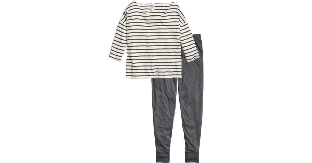 H&m Jersey Pyjamas in Gray Lyst